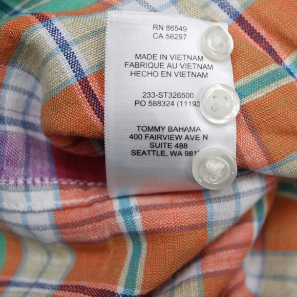 Tommy Bahama Shirt NWT Mens 2XL XXL Barbados Breeze Stretch L/S Linen Peach Melt - Picture 11 of 16